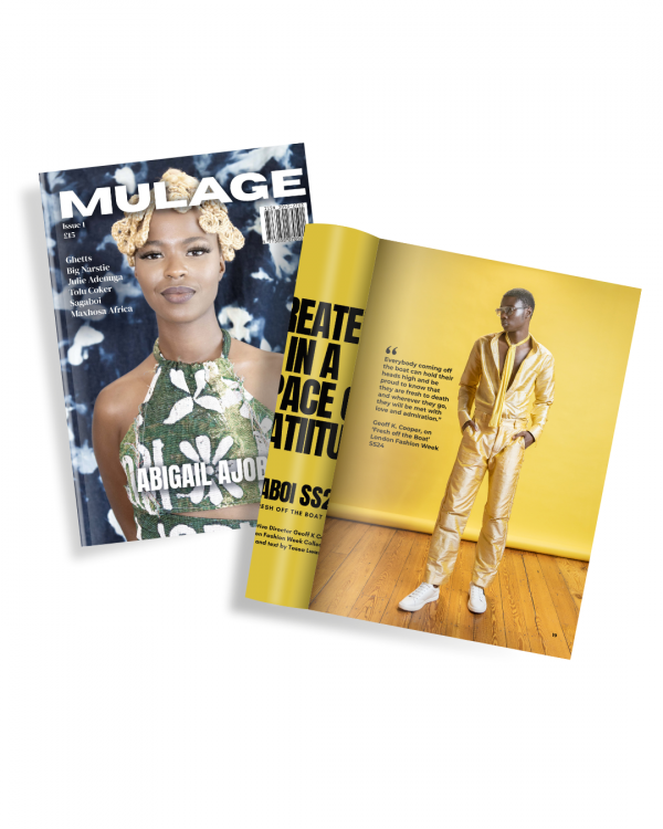 Mock up of Issue 1 of Mulage Print Magazine against white background