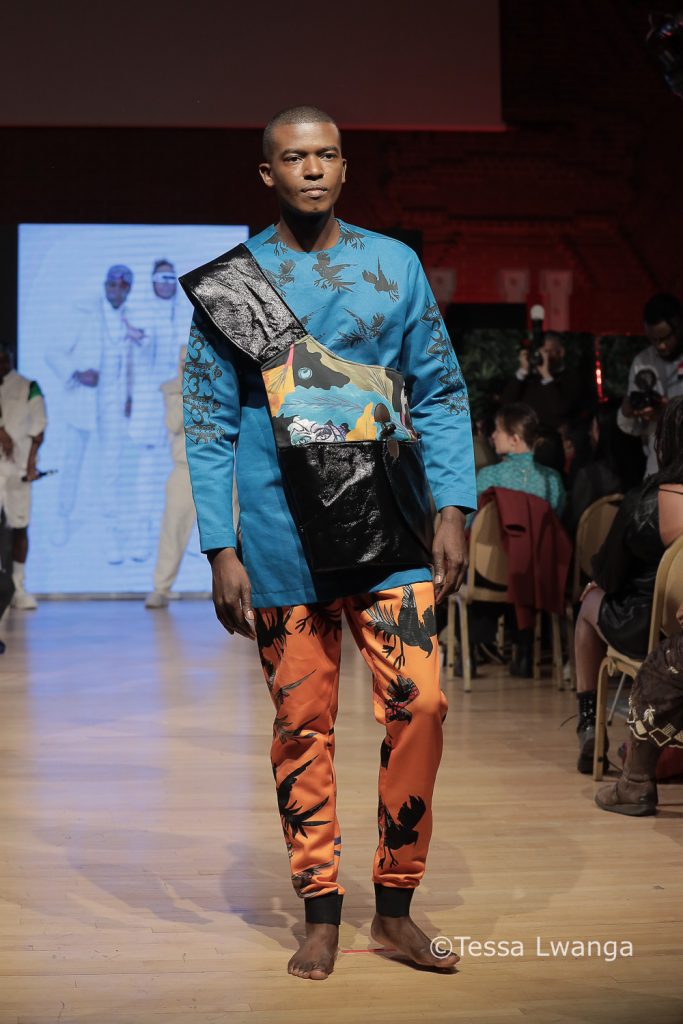 Black Model walks catwalk