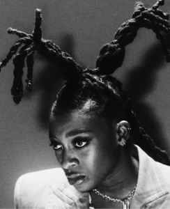 Black and White Photograph of musician Little Simz
