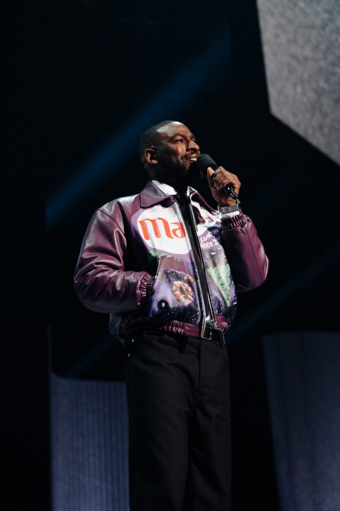 Skepta wears Mains Jacket to present Special Recognition Award